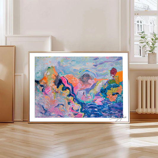 Signed Open Edition Print - The Little Queen and her Pink Dolphins