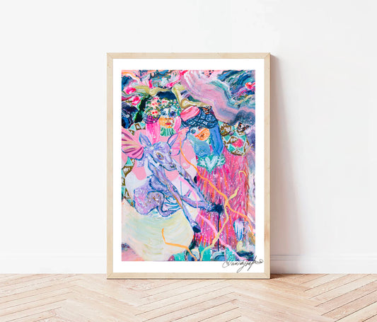 Signed Open Edition Print - Two Sisters with a Lamb